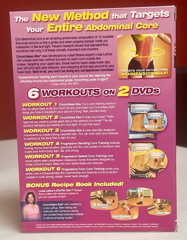 Crunchless Abs 10-minute Workouts on 2 DVD Set 6 Workouts