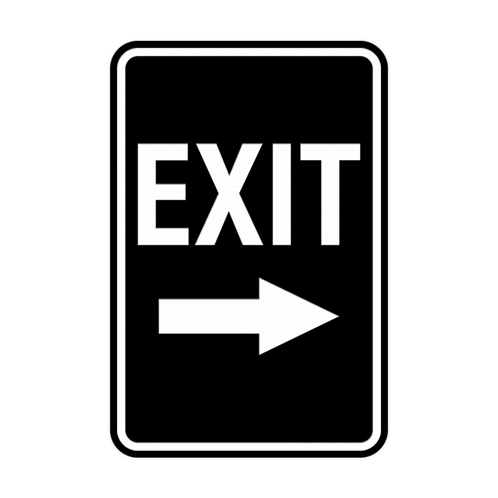 Portrait Round Exit Right Arrow Sign