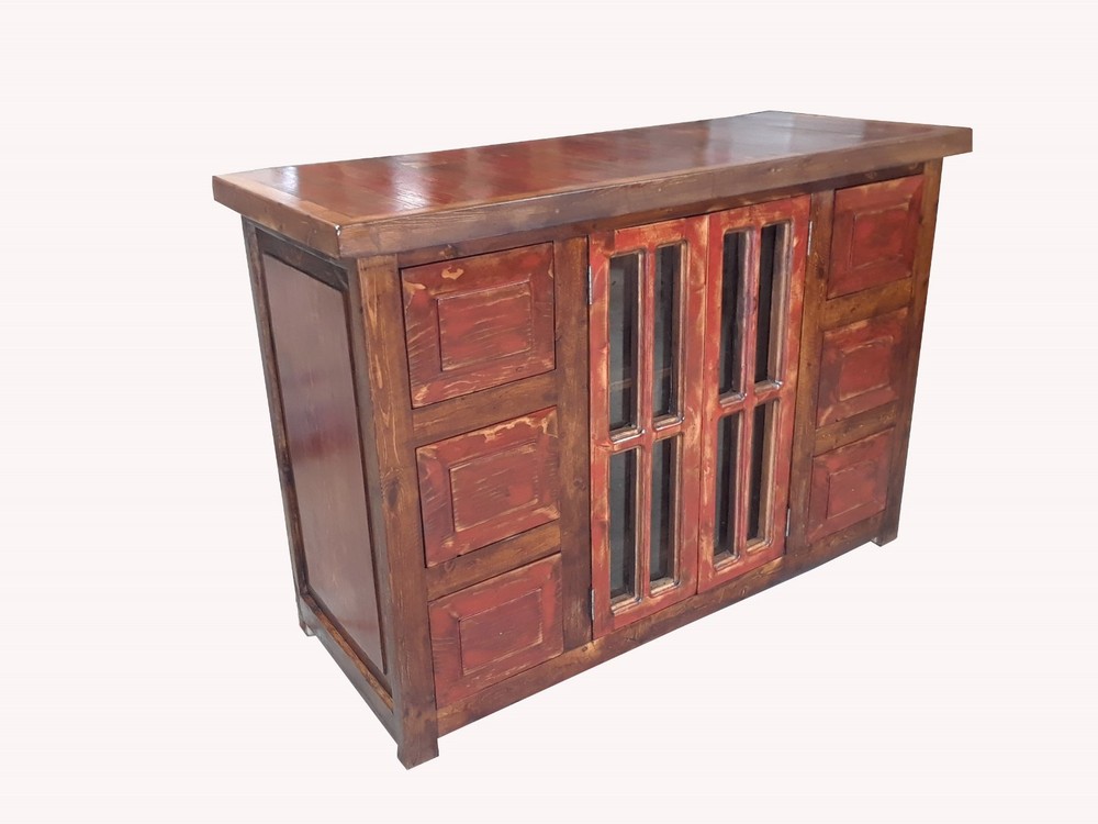Burbank Custom Rustic Bathroom Vanity Blue Wash 48"