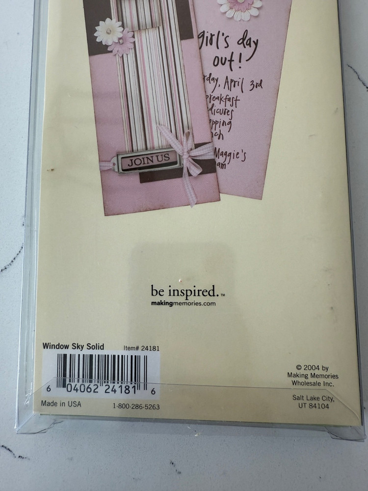 Making Memories Window Sky Solid 6 Card & Envelopes 4.25" x 9.5" Upright Window