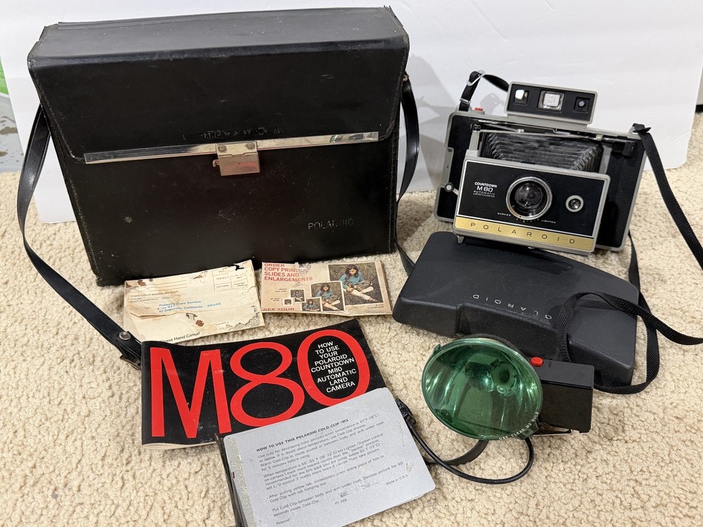Polaroid Countdown M80 Automatic Land Camera w/ case, flash, manual