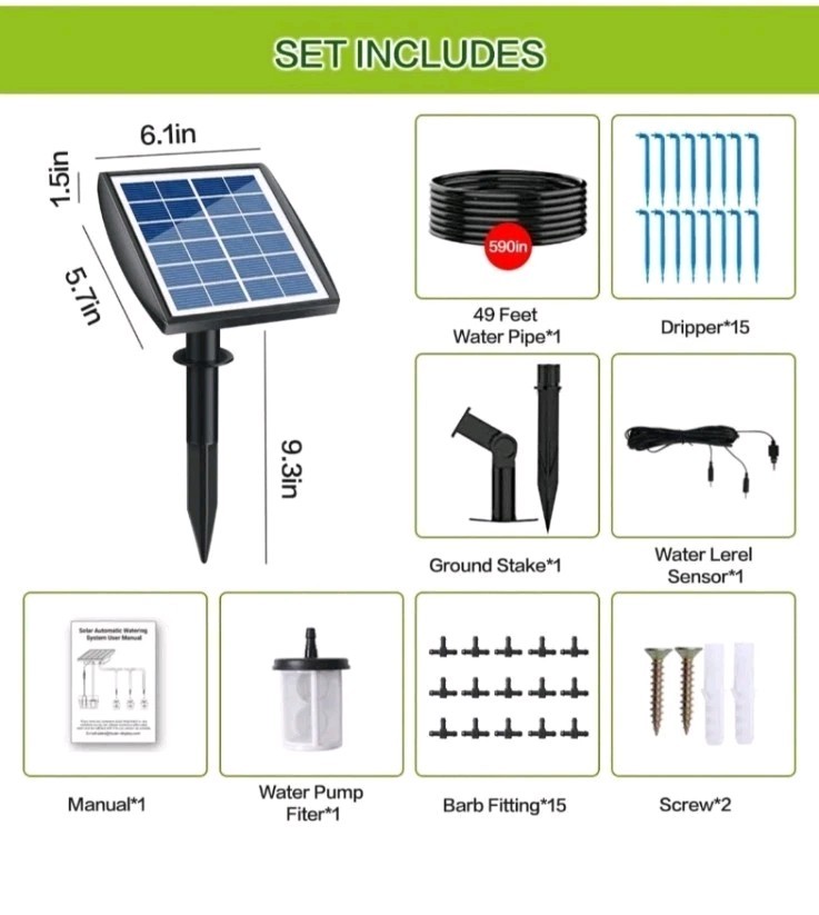 Solar Powered Automatic Complete Drip Irrigation Kit for Garden & Plant Pots