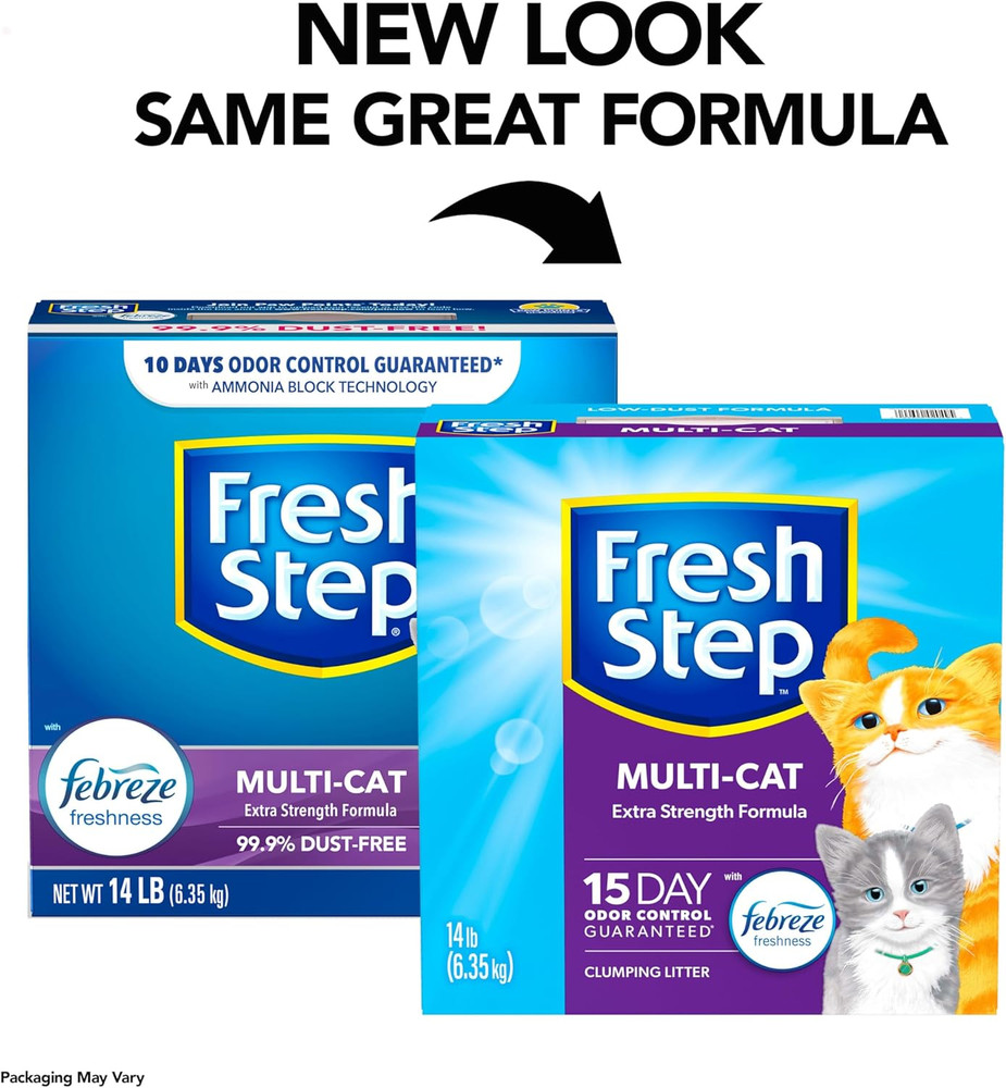 Clumping Cat Litter, Multi-Cat, Long Lasting Odor Control Kitty Litter with Acti