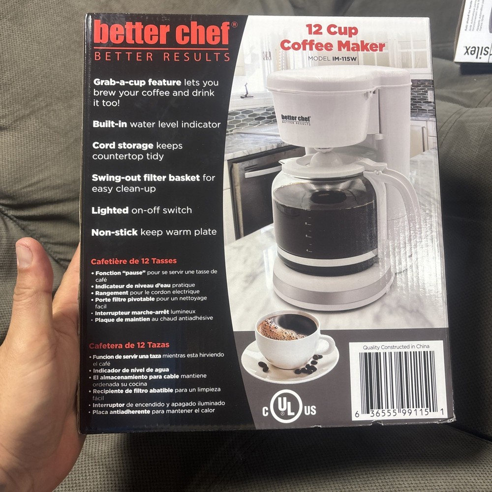 Better Chef 12 Cup Coffee Maker in White