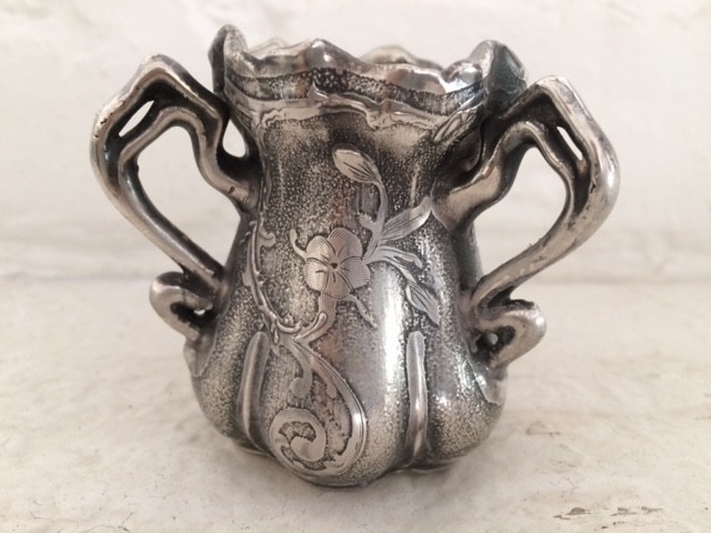 chased silver antique vase