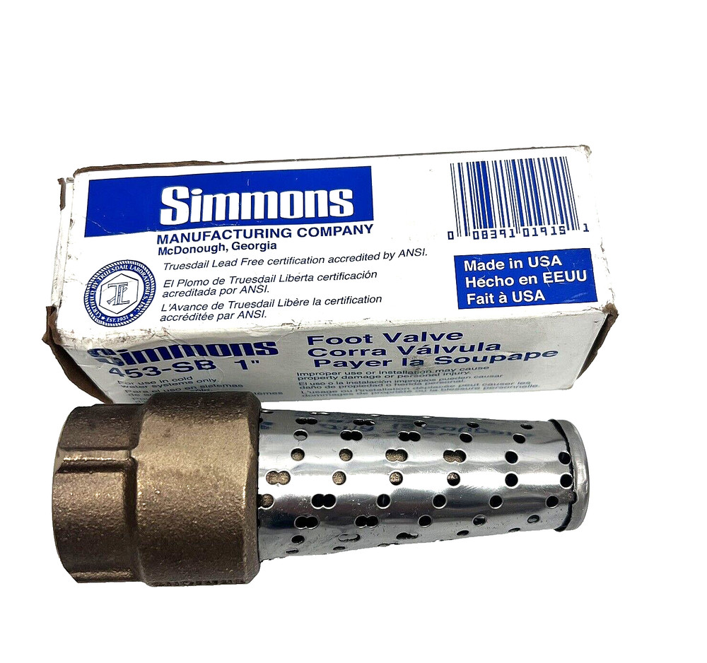 453SB 1"  Foot Valve Lead Free