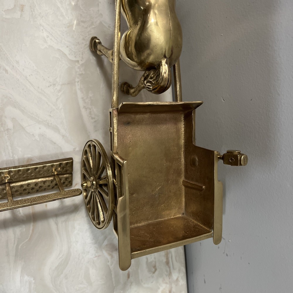 Solid Brass Big Horse & Buggy… vintage 15 Inches Long