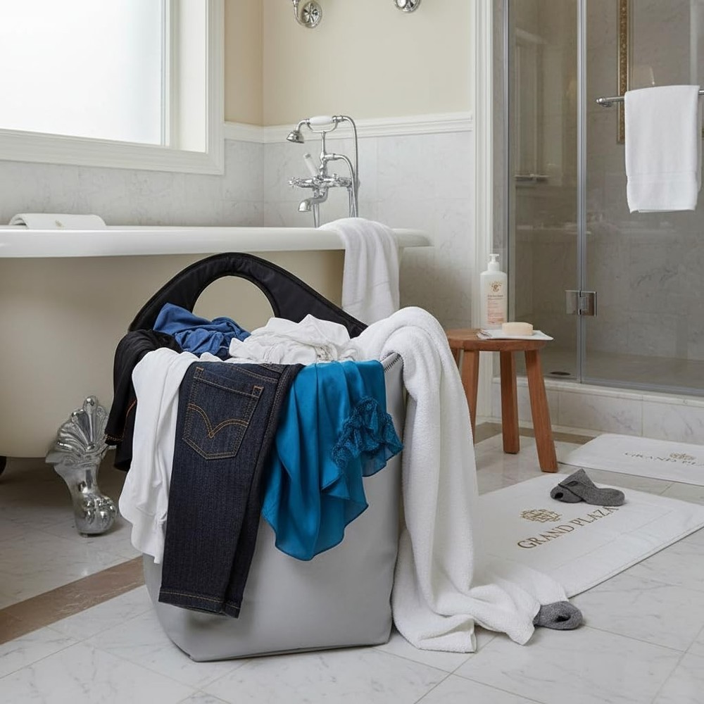 46L Foldable Storage Hamper Bag with Soft Padded Handle, Multi-Purpose Oxford...