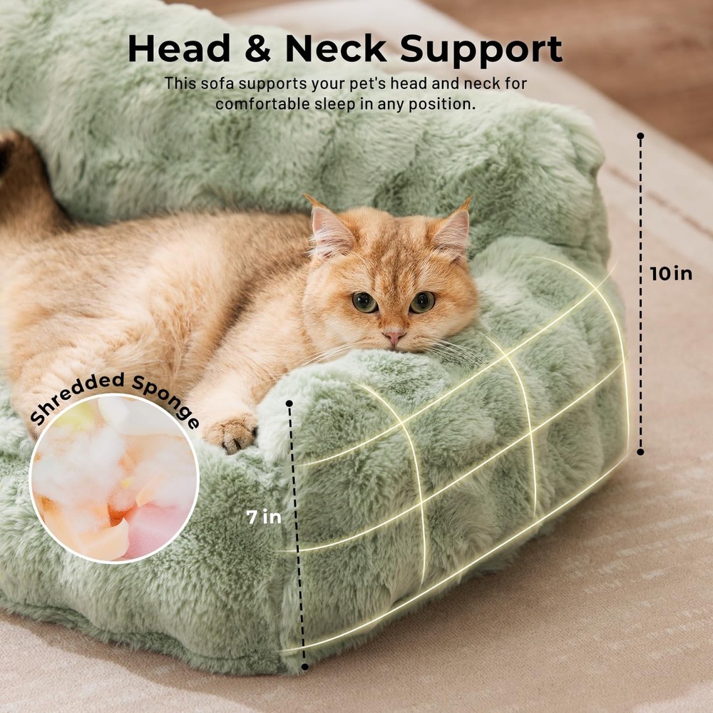 ZOMISIA Cat Couch Bed for Indoor Cats - Orthopedic Cat Sofa with Supportive E...