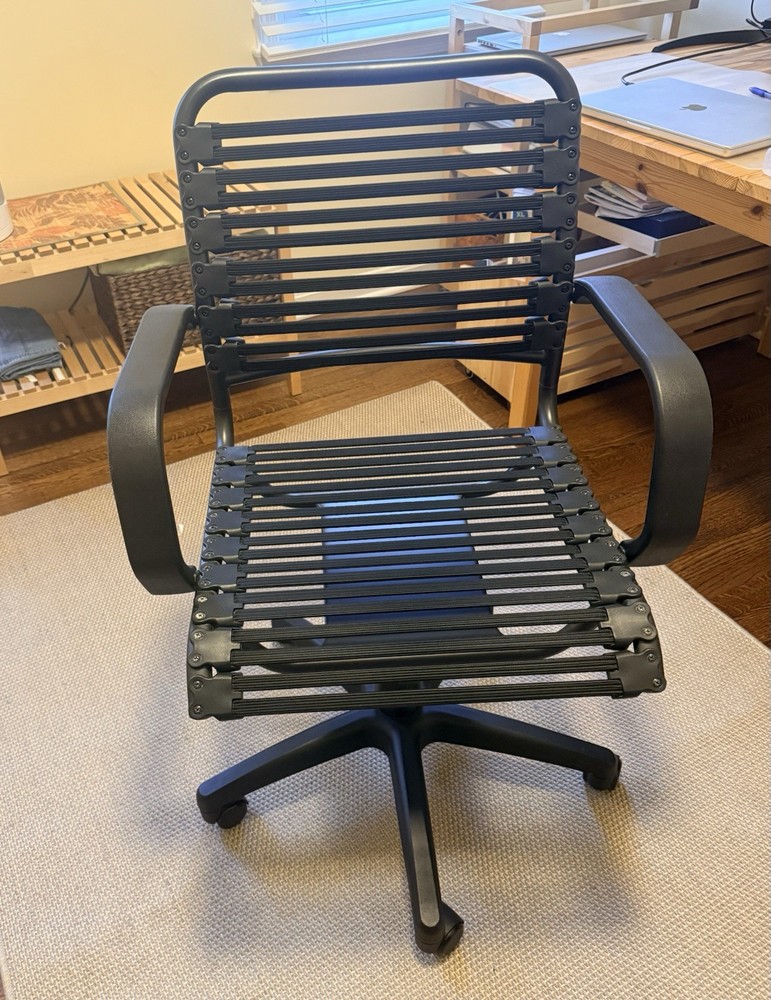Flat Bungee Office Chair with Arms Black