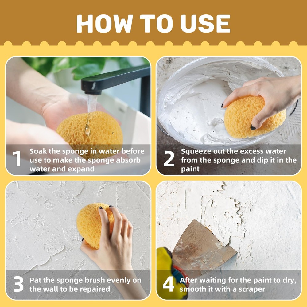 2 Pcs Knockdown Texture Sponge Drywall Repair Texture Spray Texture Patch Sponge