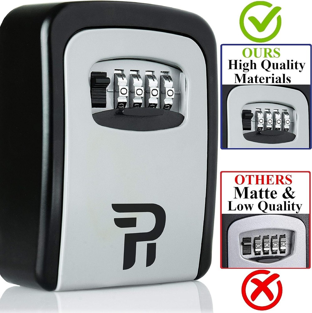Heavy-Duty Wall Lockbox for Keys - 4-Digit Code, Rust-Resistant Outdoor Storage