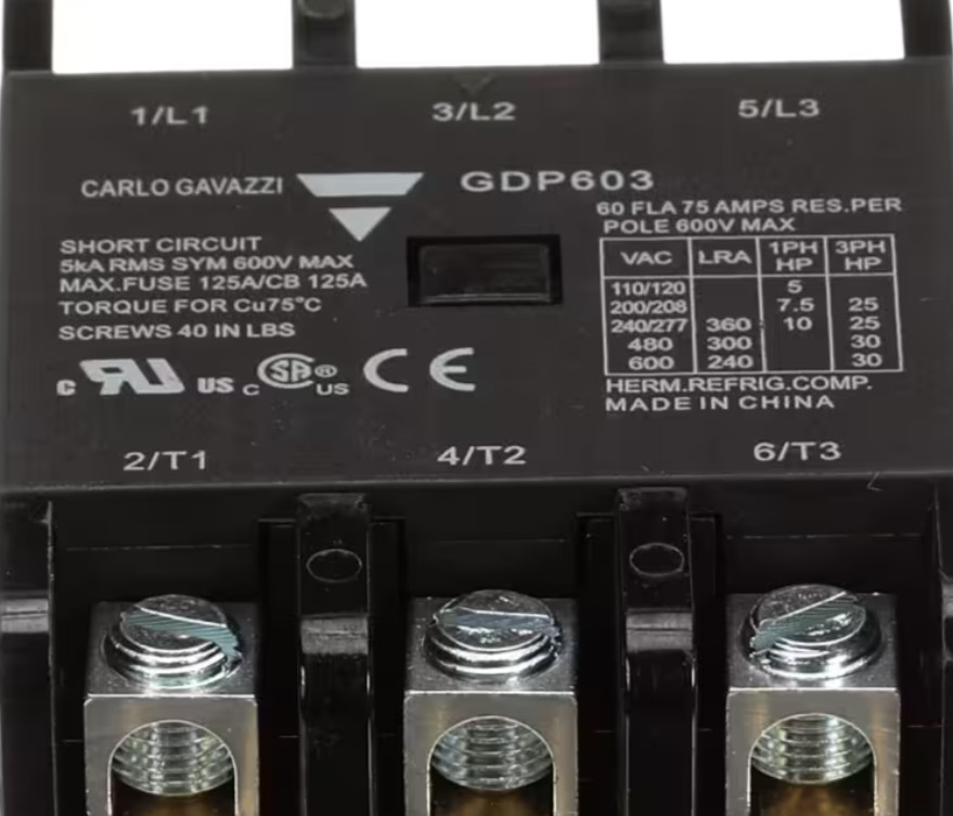 Southbend Range GDP603, Contactor, 3 Pole, 75A, Range