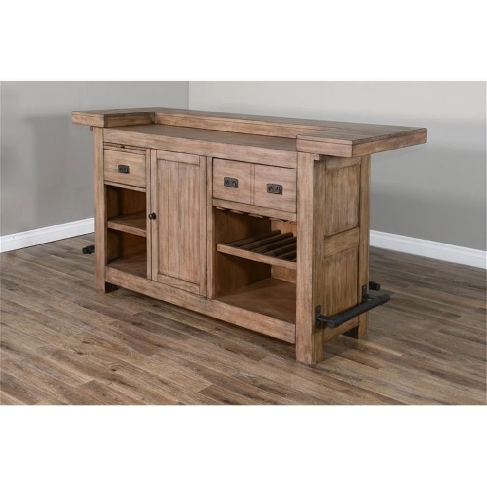 Home Square 4-Piece Set with Bar Unit & Hutch & 2 Backless Stools