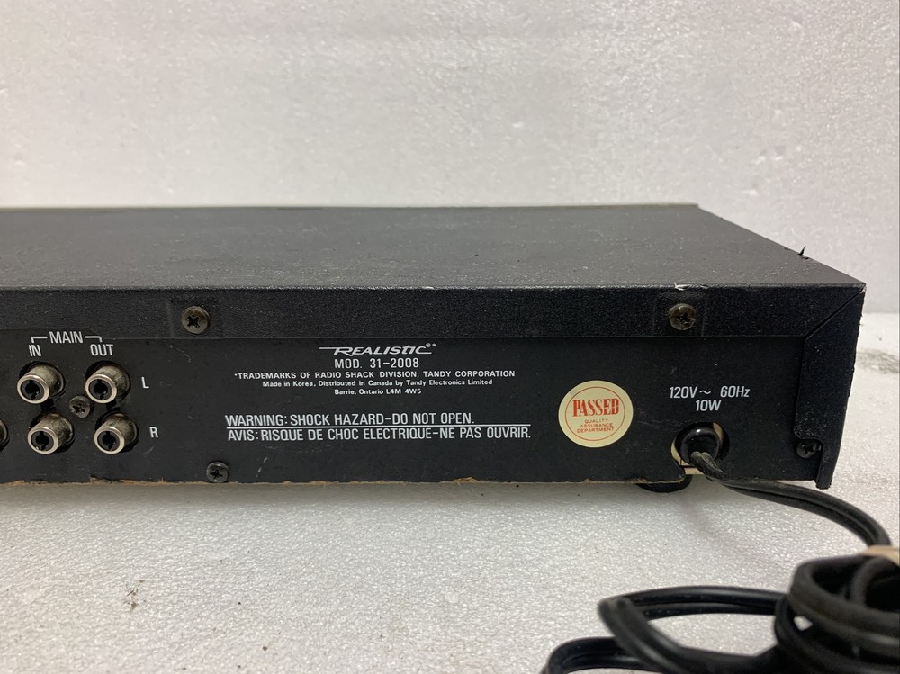Vintage Realistic 10 Band Stereo Frequency Equalizer EQ Model 31-2008 Working