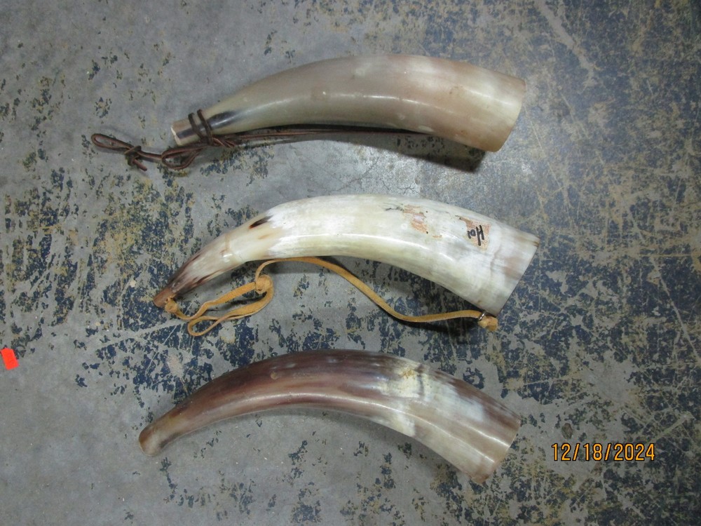 (3) 12" Black Powder Horns