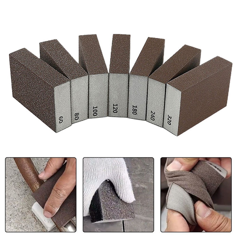 Reliable 2PCS Grit 60320 Sanding Sponge Blocks for Quick and Efficient Sanding