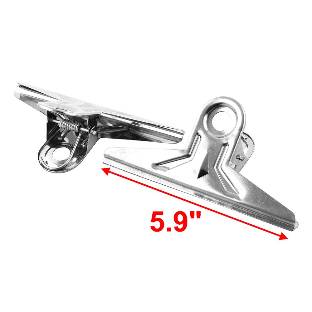2 Pcs Spring Loaded File Paper 5.9" Width Binder Clips Clamps