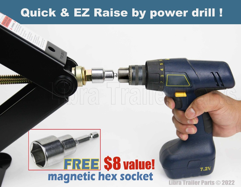 4 LIBRA 6000lb 24" RV Camper Stabilizer Leveling Scissor Jacks w/socket/hardware