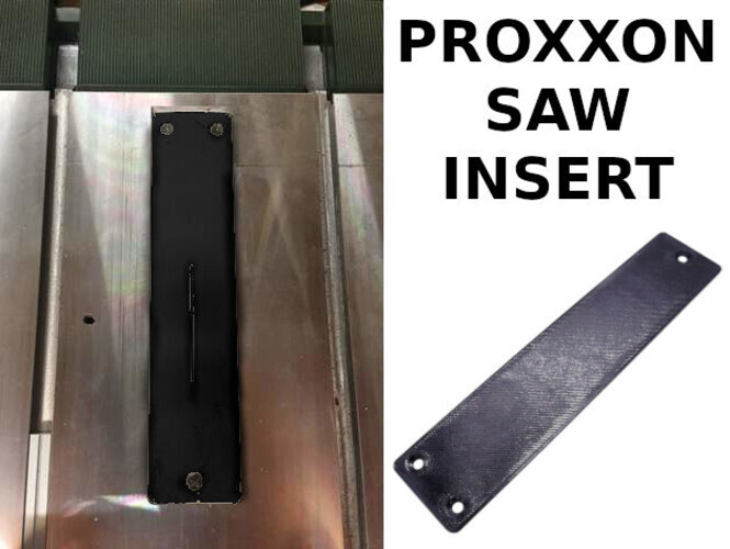 Zero Clearance Throat Plate Insert for Proxxon FET Table Saw