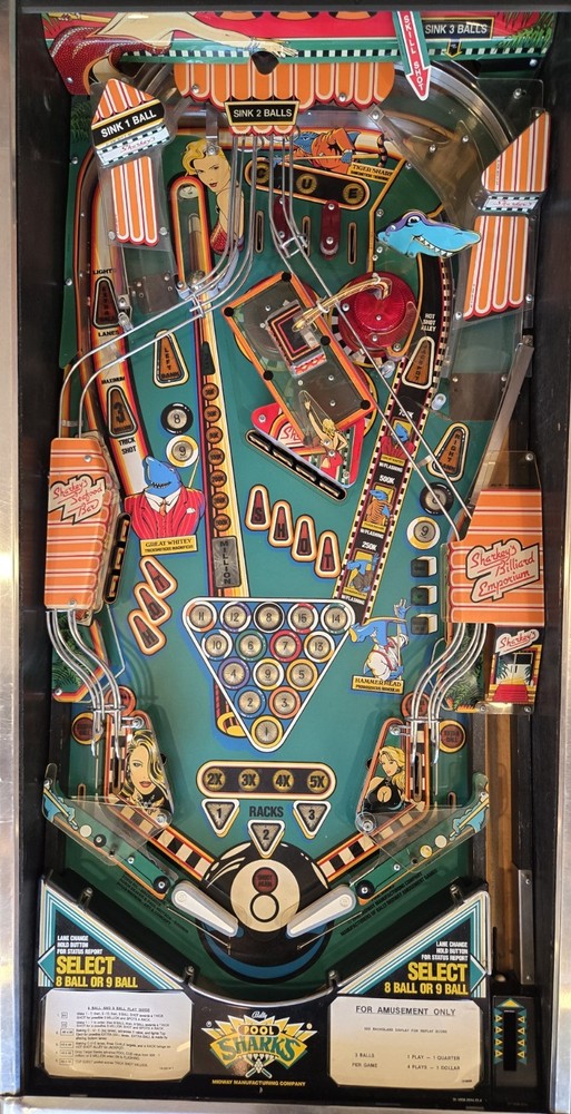 Refurbished Pool Sharks Pinball Machine (Bally) 1990
