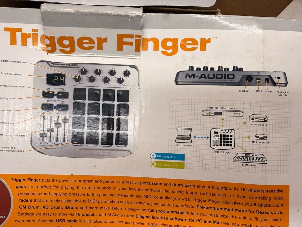 M-Audio Trigger Finger USB 16-pad MIDI Drum Control Surface No Power Cord