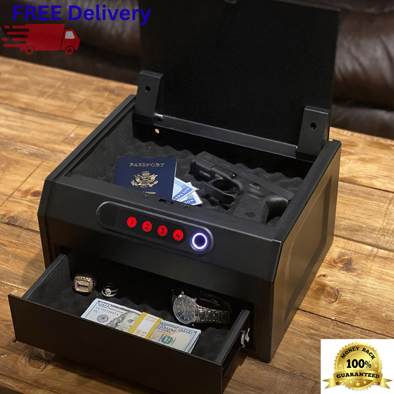 Biometric Quick Access Security Vault Dual Compartment Home Safe Electronic Lock