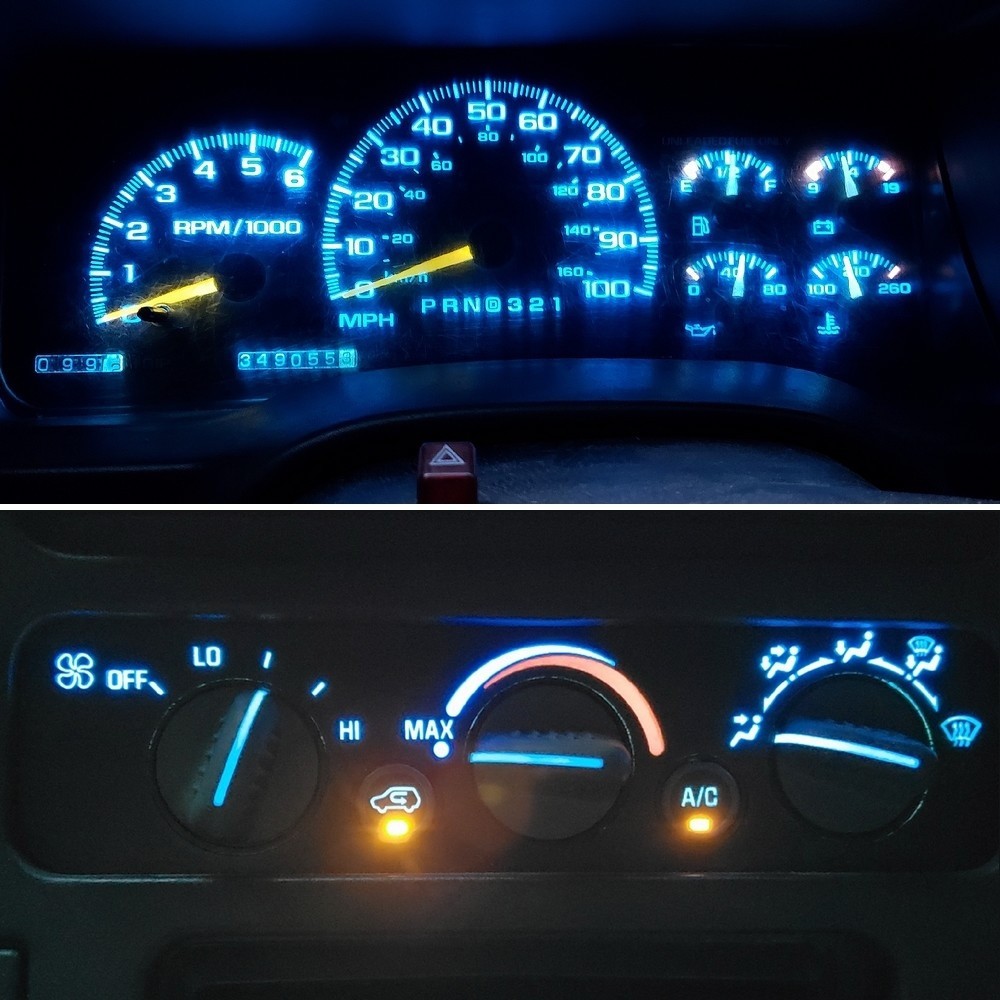 32 pcs LED Gauge Cluster & AC Control backlighting + Indicators for Chevy Trucks