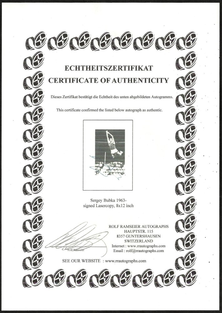 Sergey Bubka Signed Photo COA