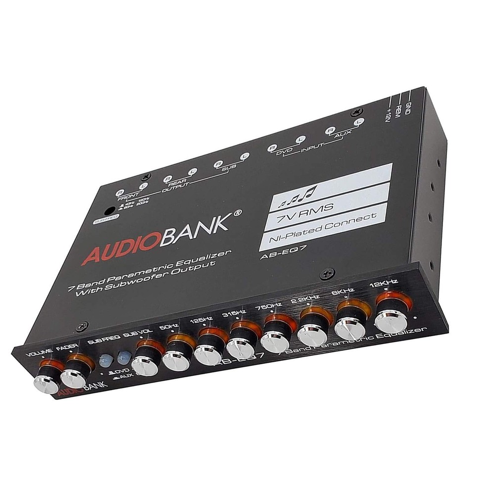 EQ7 1/2 Din 7 Band Car Audio Equalizer EQ w/Front, Rear/Frequency Adjustable ...
