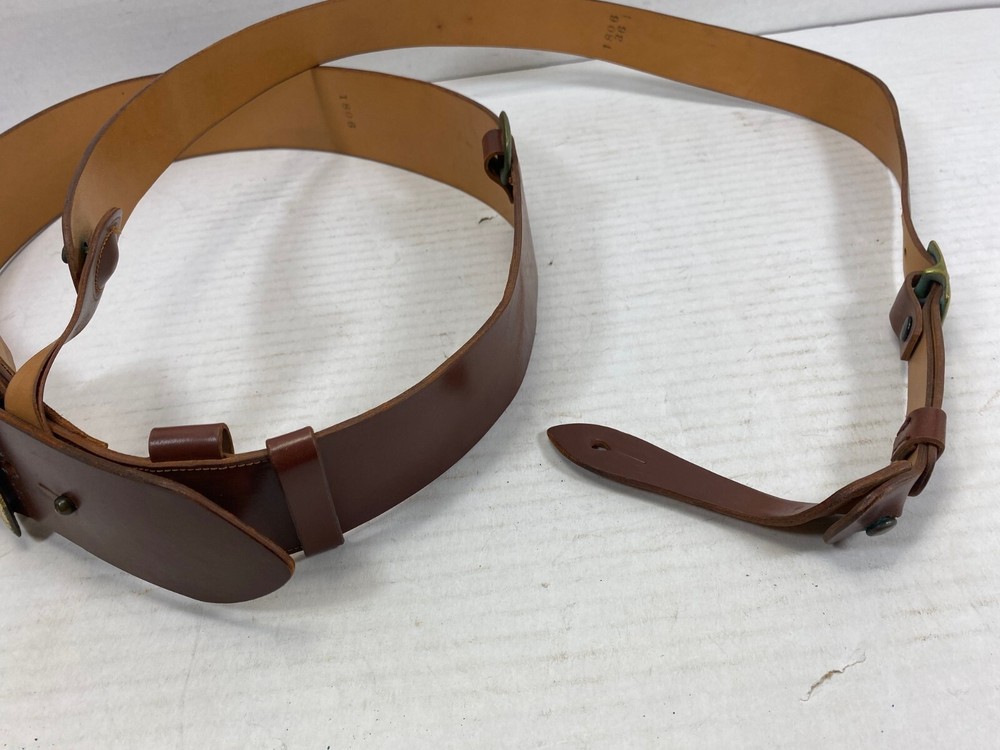 Post WW2 Leather Garrison Belt, 36W NOS