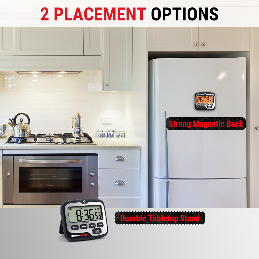 ThermoPro TM01 Digital Kitchen Timer with Backlight Countdown Count Up Timer LCD