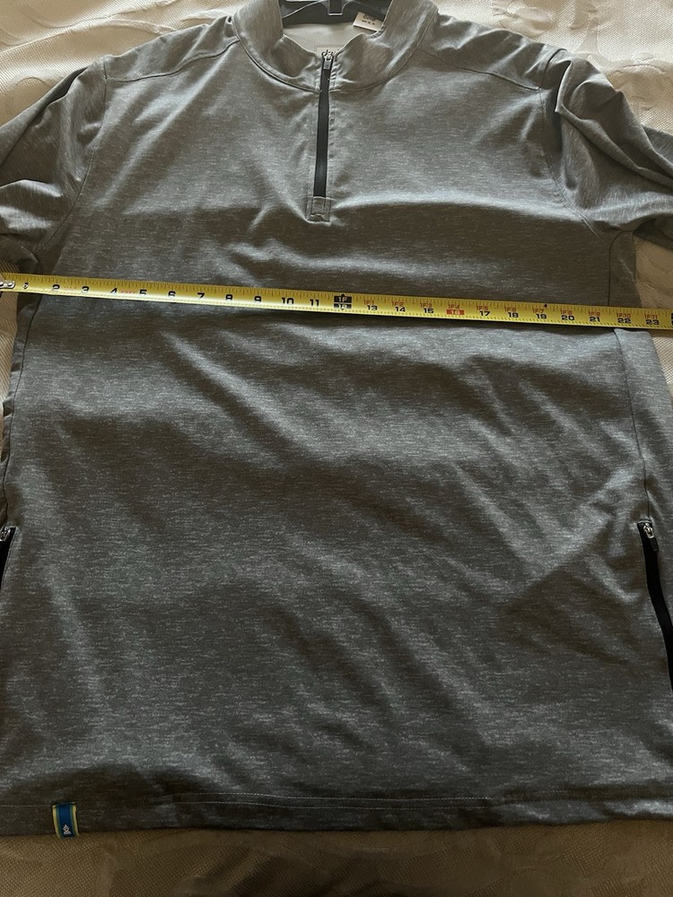 Chubbies Gray Shirt Men L Lakeside Momentum Quarter Zip Pullover Jacket