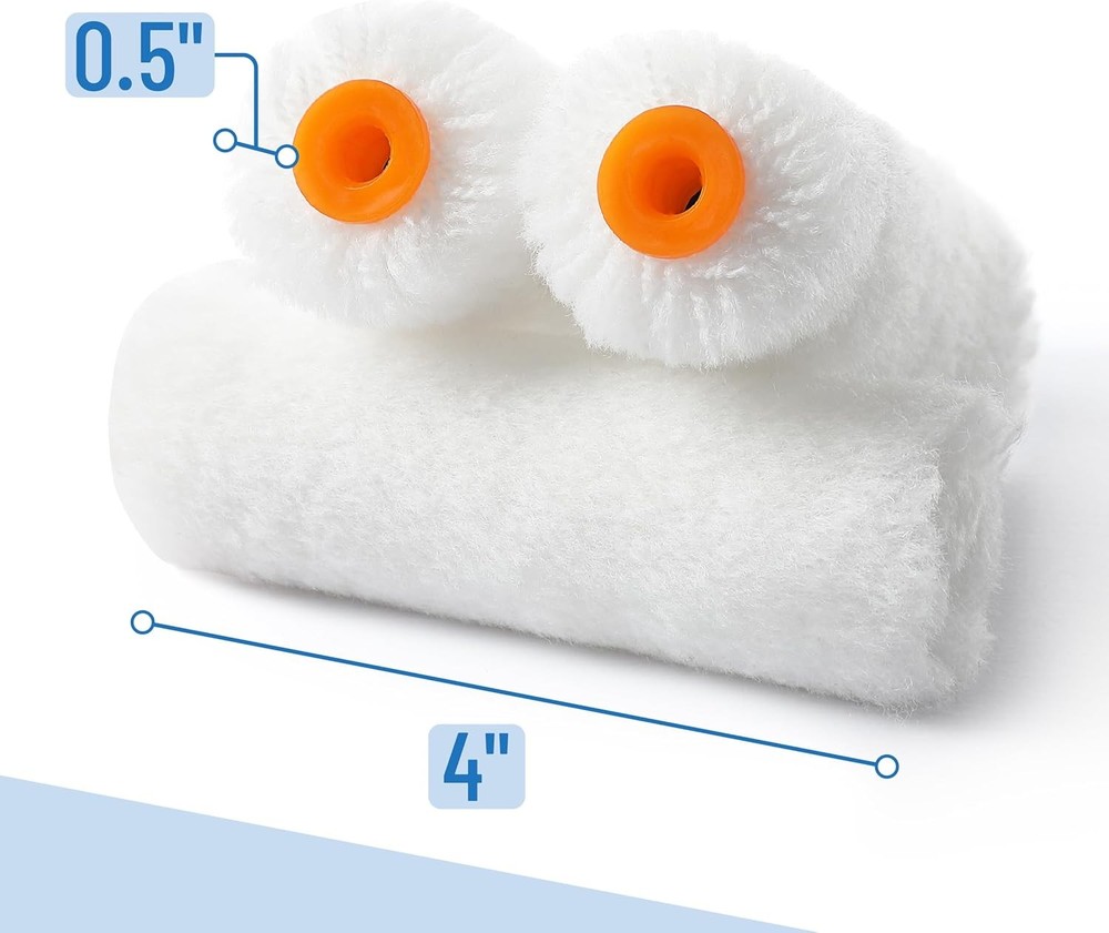 Bates 10PCS Paint Roller Covers 4 Inch Wool Blend Set