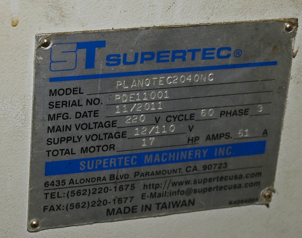 Supertec Planotec 2040NC Fully Enclosed 3 Axis NC Surface Grinder DOM 2011