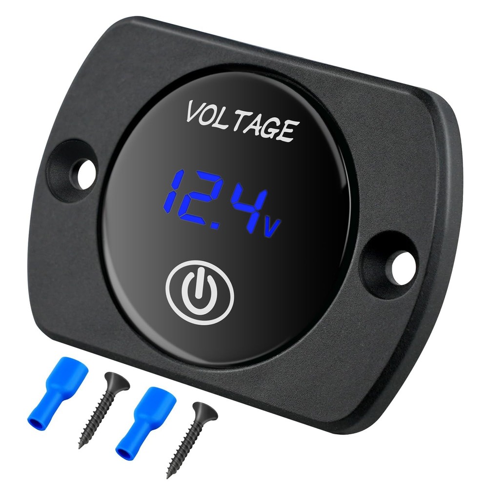 Nilight 12V LED Display Voltmeter with Touch Switch Digital Voltage Gauge Panel