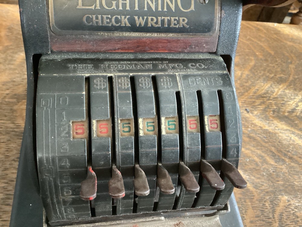 Check Writer Machine Antique F&E Lightning 700 Check Protector