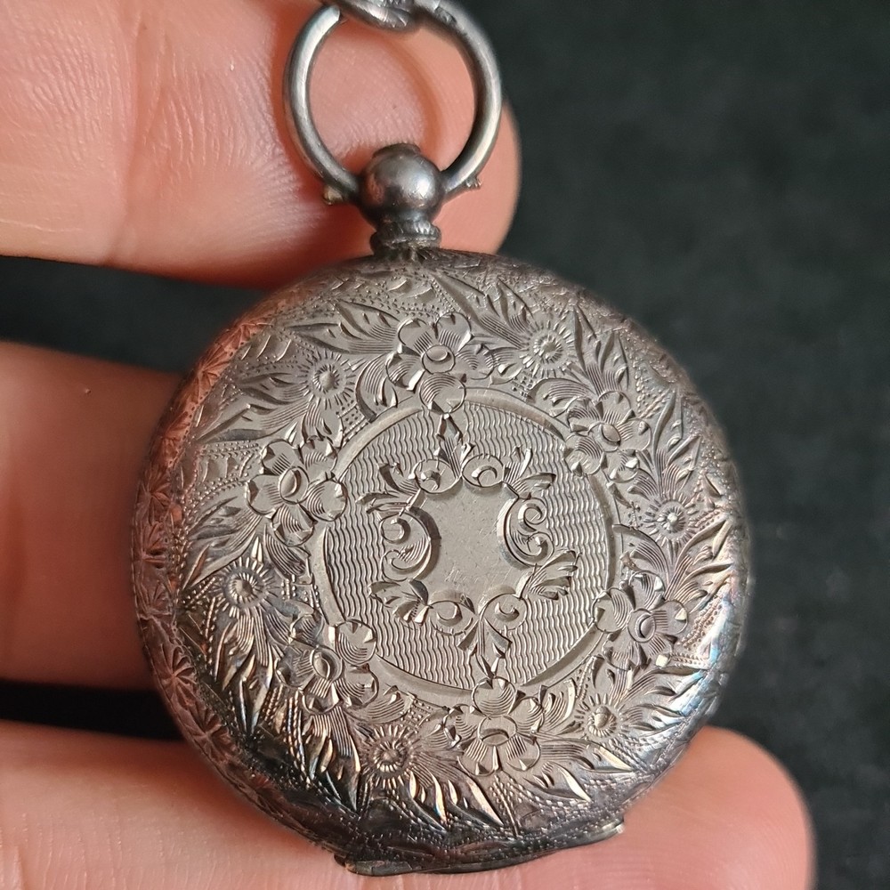Antique Solid Silver Ladies Pocket Watch c1900 Ref4441