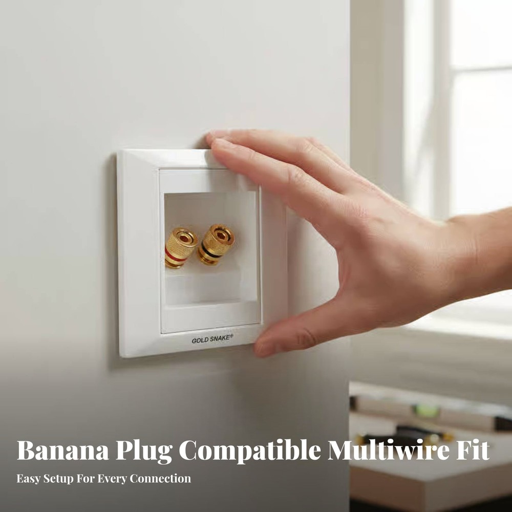 2 Binding Post Banana Plug Audio Wall Face Plate 85mm