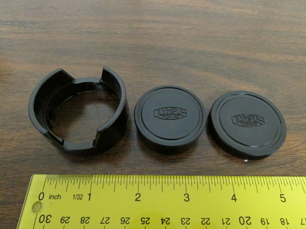 3 Olympus Tokyo Microscope Lens Caps Extender Black Plastic