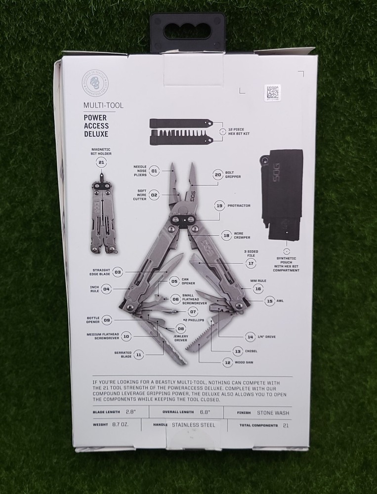 SOG PowerAccess Deluxe Multi-Tool 21 Tools / 12 Bit Kit, w/ Sheath - PA2001-CP