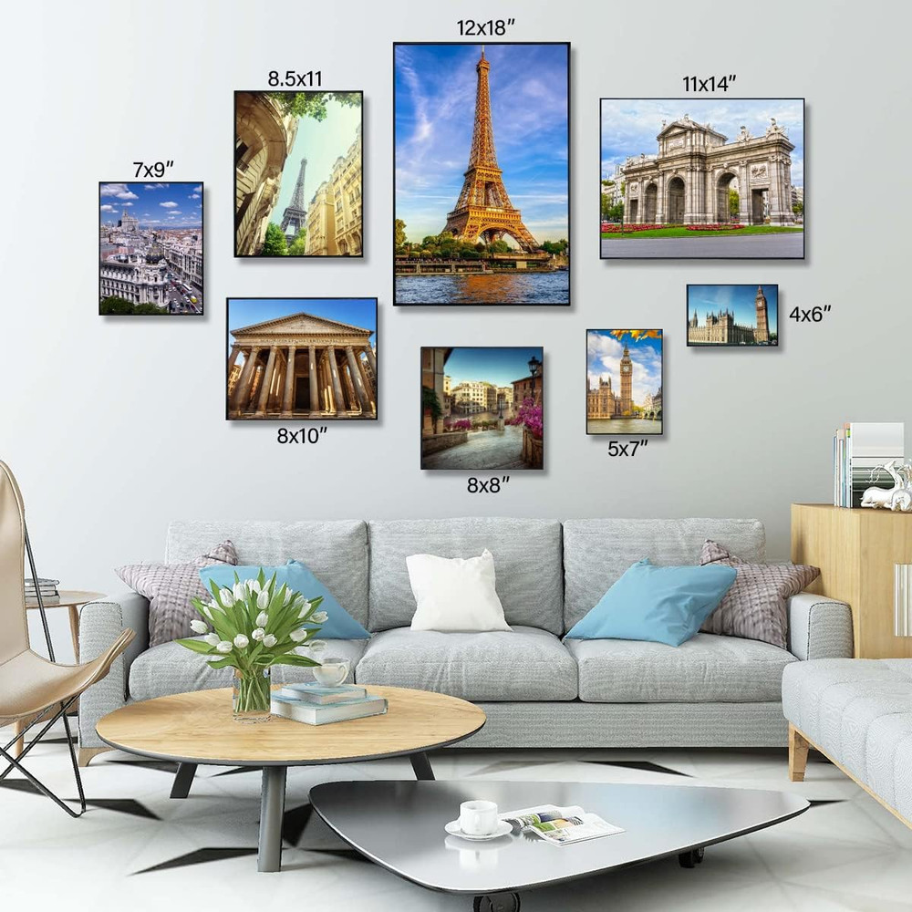 Front Loading Black Picture Frame 4X6 Set of 10 Wall and Table Mounting