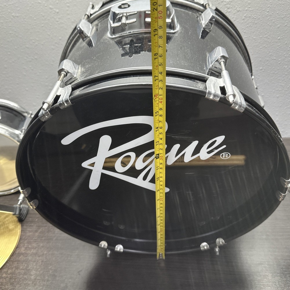 Rogue Lil' Kicker 3-Piece Junior Drum Set Black Pre- Owned