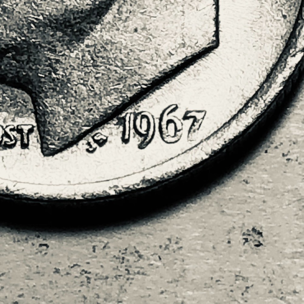 1967 p Roosevelt dime
