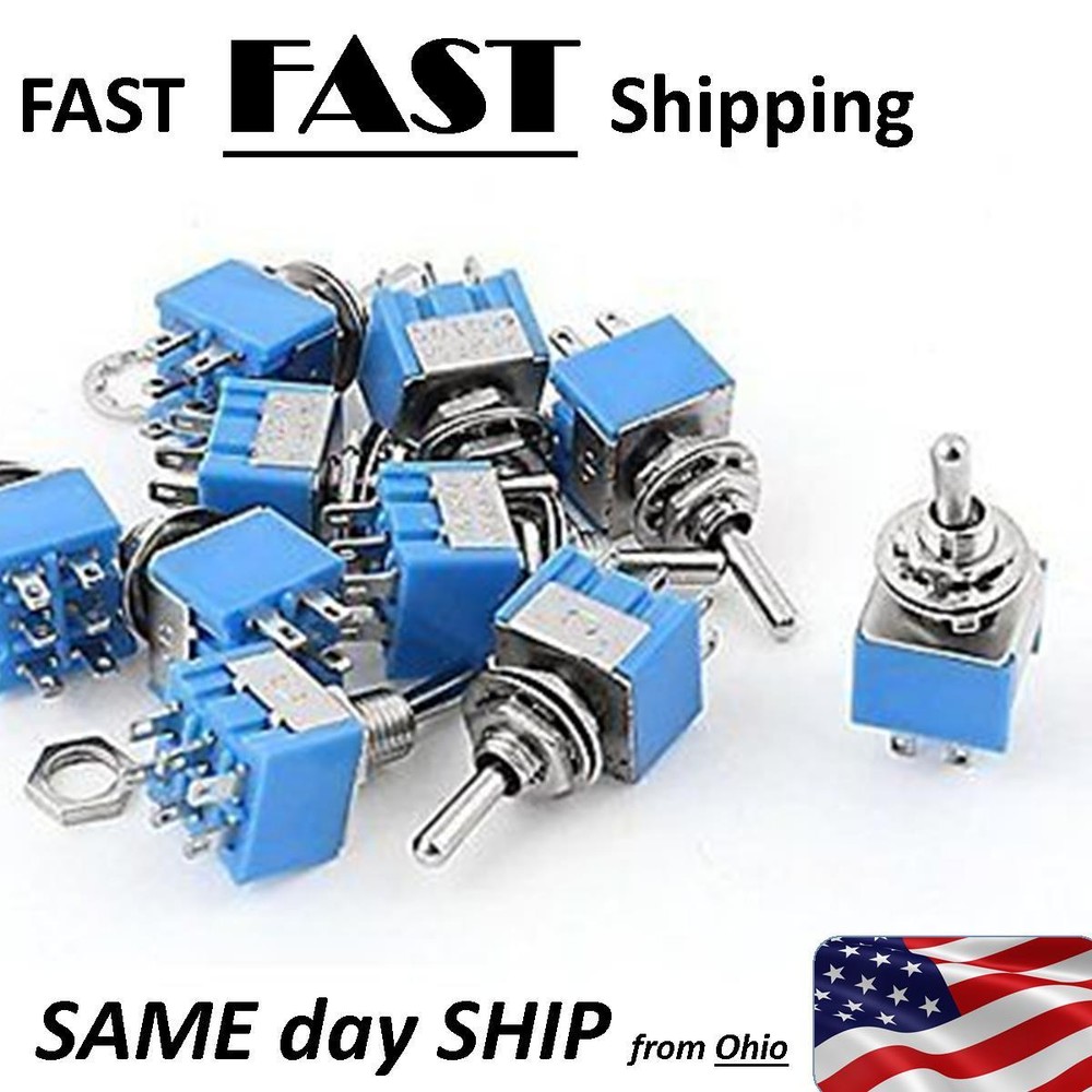 AC 125V 6 AMP ----  ON - ON  ( 2 Position ) DPDT Toggle Switch