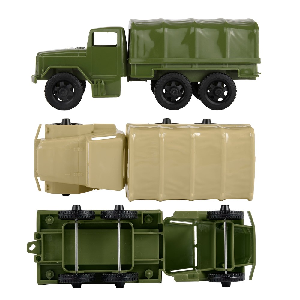 TimMee Processed Plastic Deuce and a Half Tim Mee Army Men 2.5 Ton Cargo Trucks