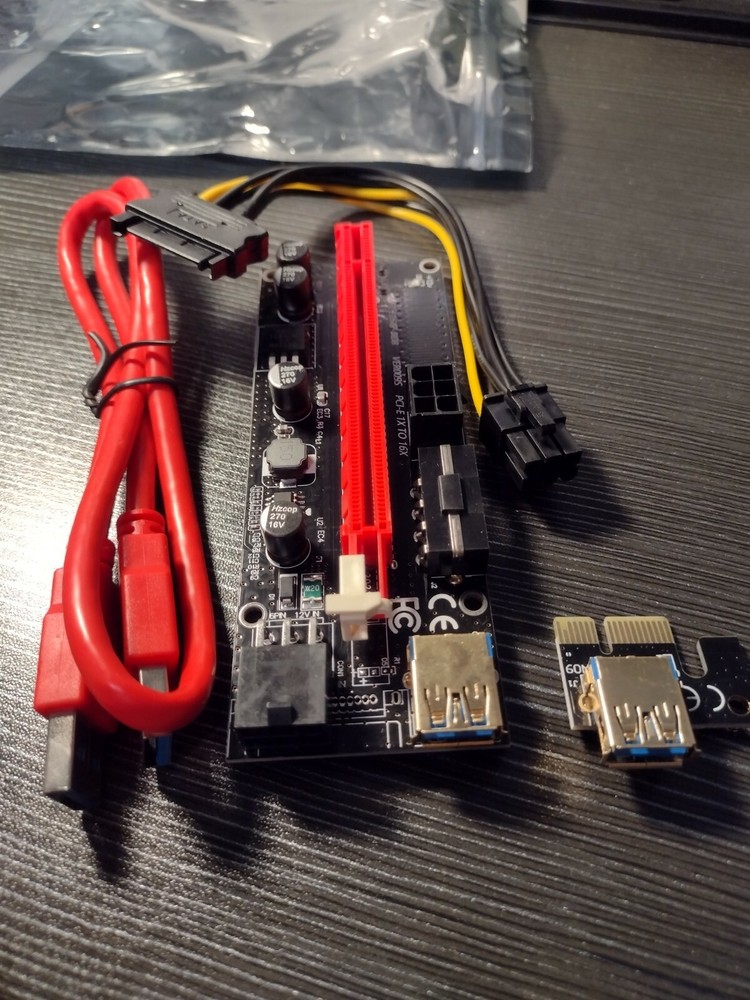 VER009S PCI-E Riser Card PCIe 1x to 16x GPU 3.0 Data Cable for Bitcoin Mining
