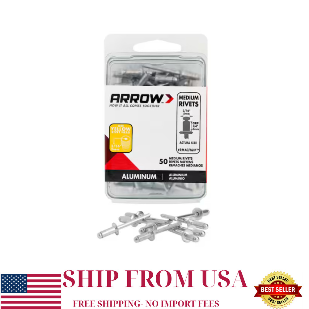 3/16 in. Medium Aluminum Rivets (50-Pack)