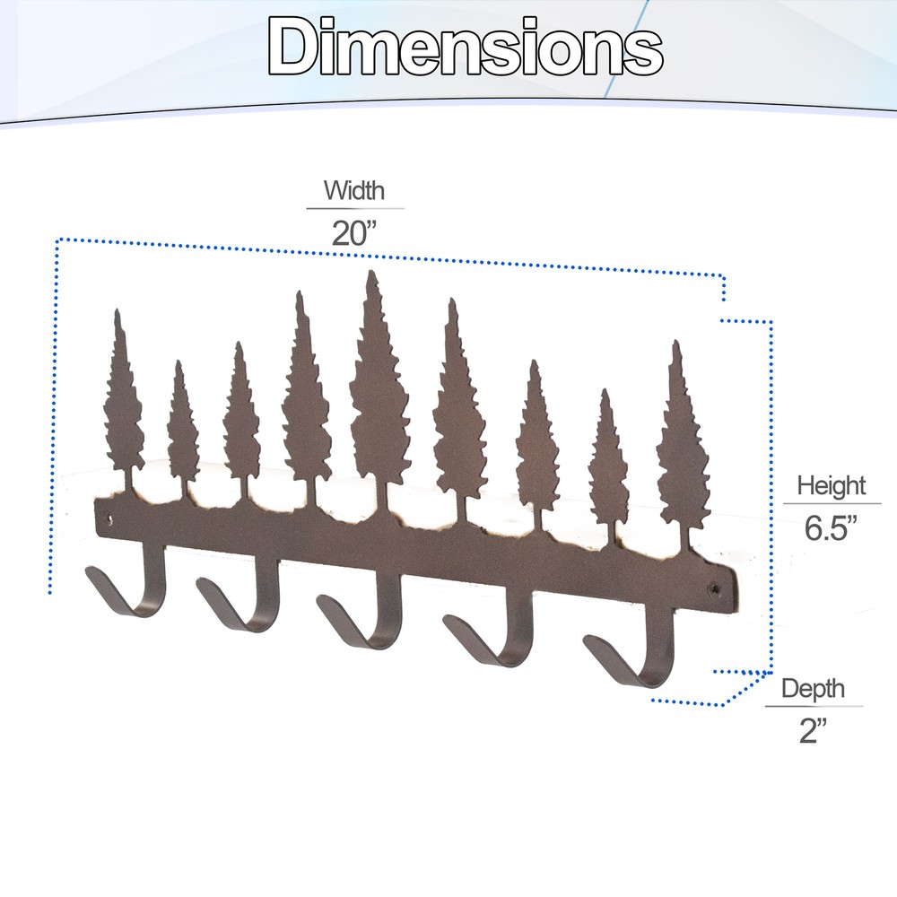 Rustic Tree Silhouette Wall-Mounted Coat Rack