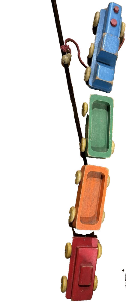 VINTAGE PLAYSKOOL WOODEN TAKE APART TRAIN SET PULL TOY